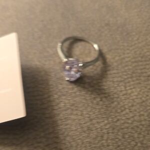 Elegant Silver and Lavender Women's Ring